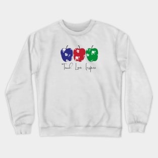 Teach, Love, Inspire with apples Crewneck Sweatshirt